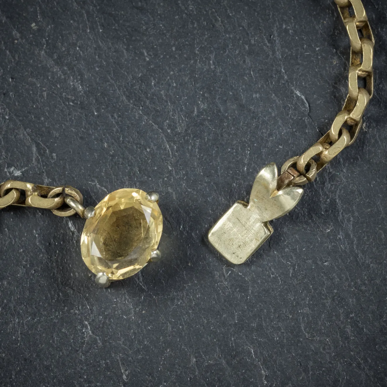 Antique Victorian Citrine Necklace Gold Gilt Circa 1900