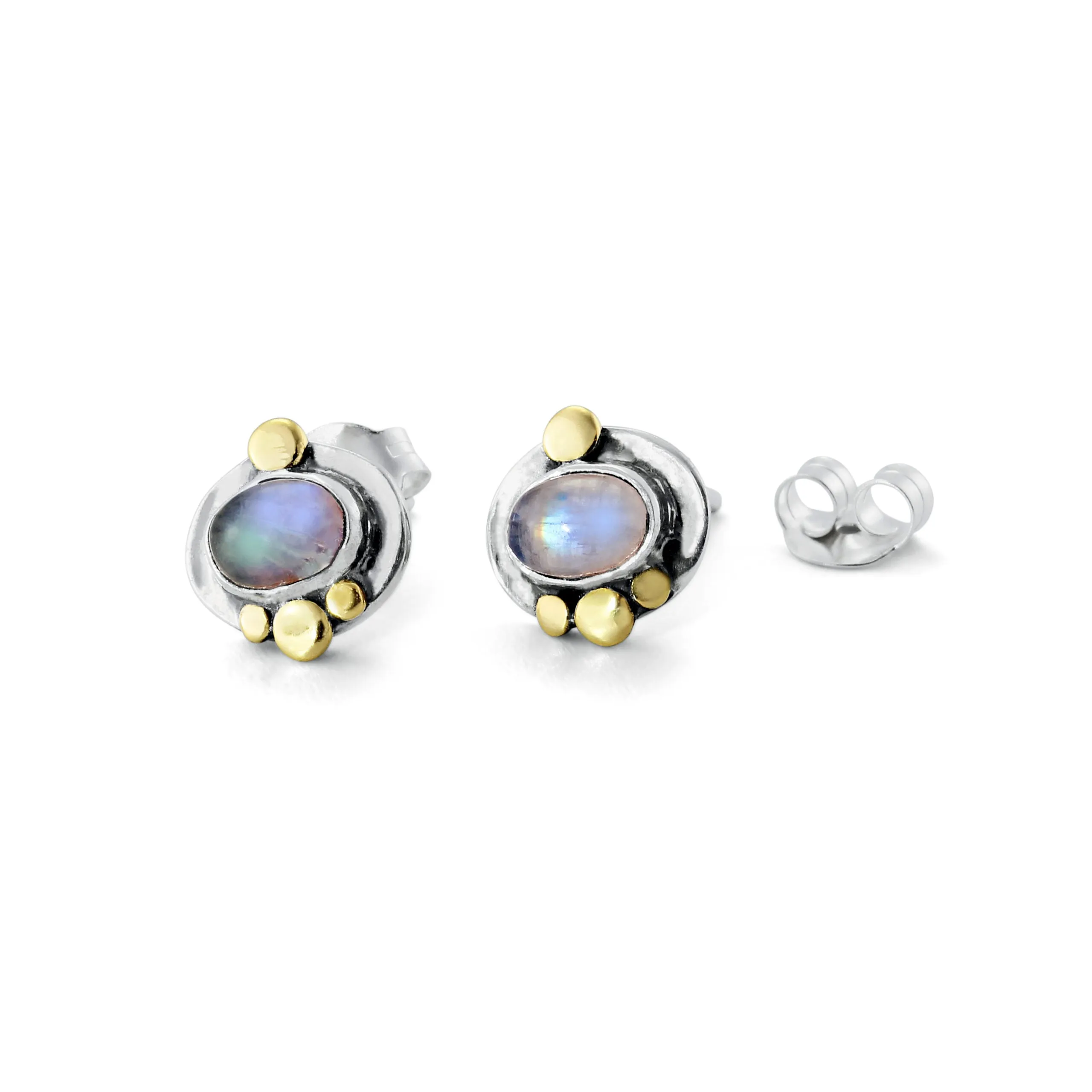 Banyan Silver Moonstone Stud Earrings