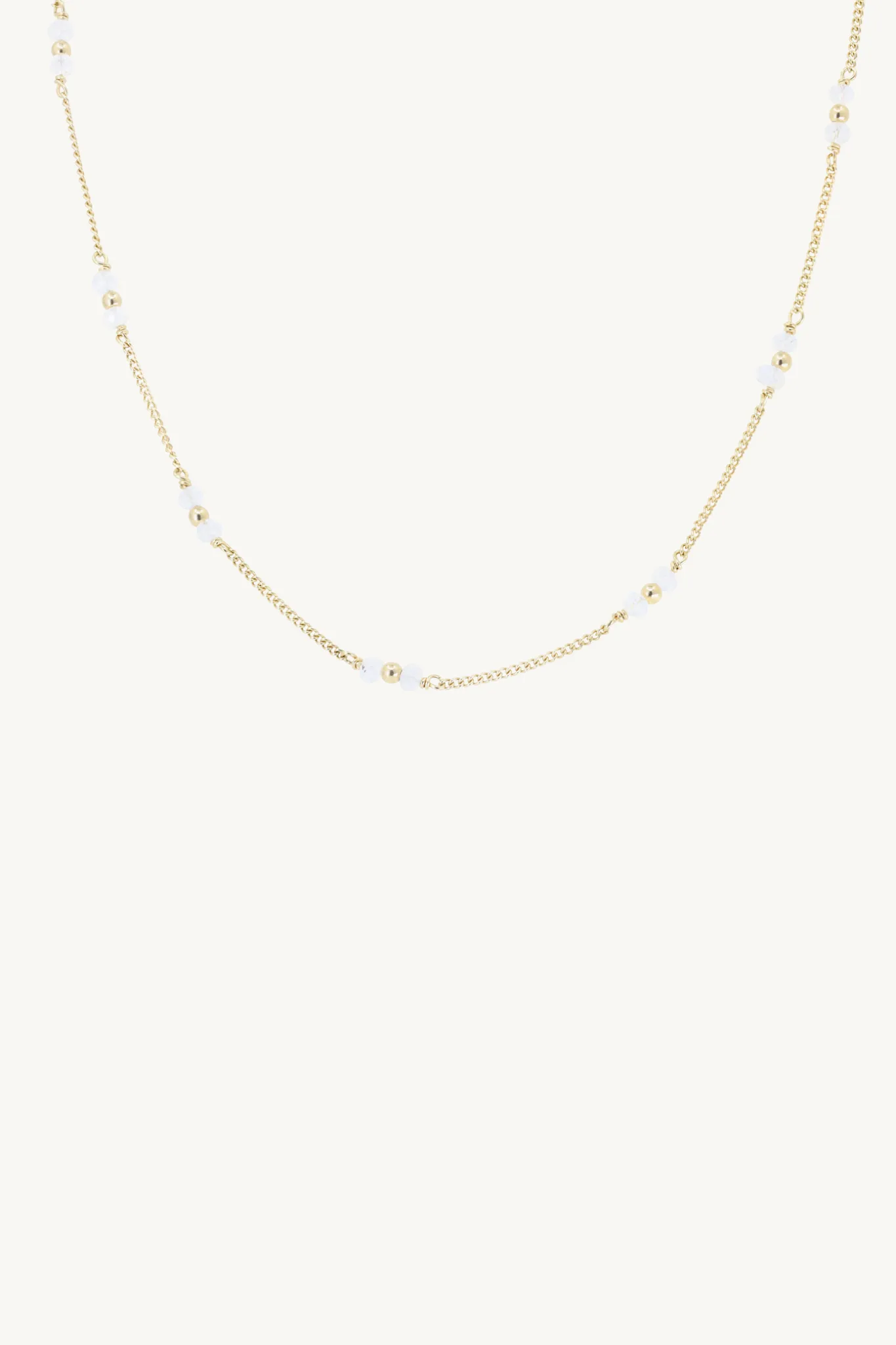 Beaded Moonstone Gold Necklace
