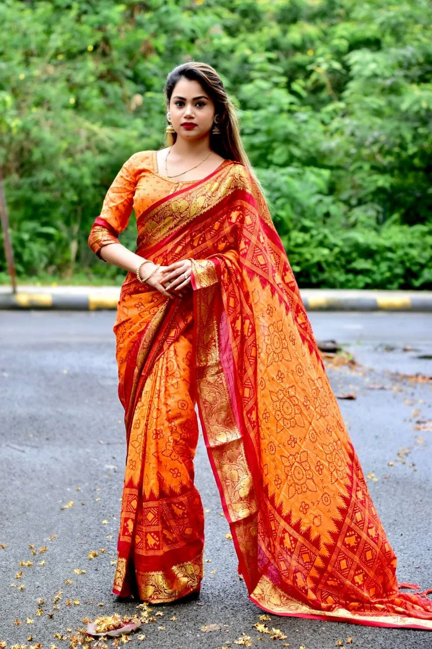 Beautiful Zankar Bandhani Saree