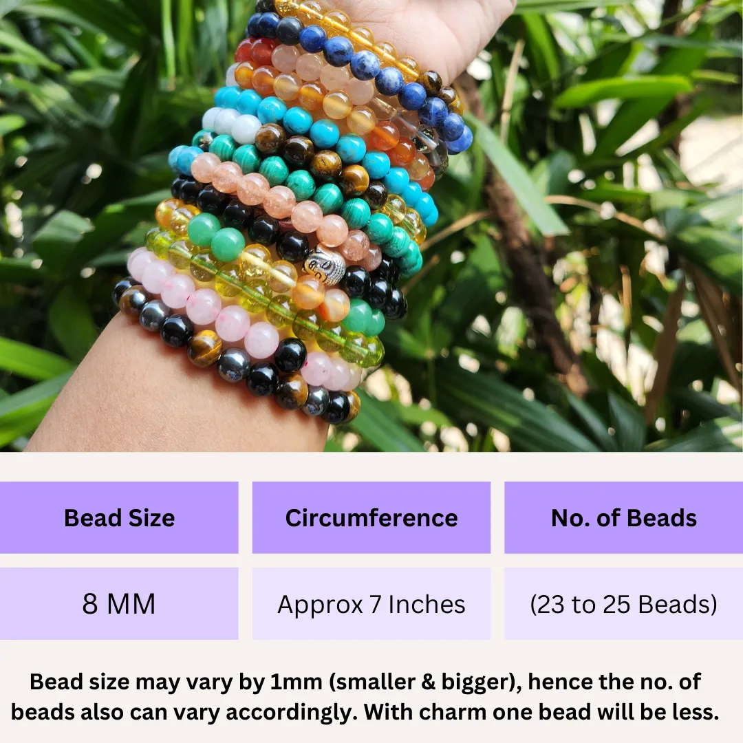 Certified & Energised Smoky Quartz, Clear Quartz, Citrine and Sunstone Bracelet for Overcome Anxiety