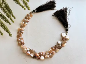 Chocolate Moonstone Coated Faceted Heart Briolette Beads | Shiny Chocolate Color | Beadsforyourjewelry