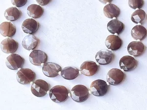 Chocolate Moonstone Coin shape or round shape briolette beads