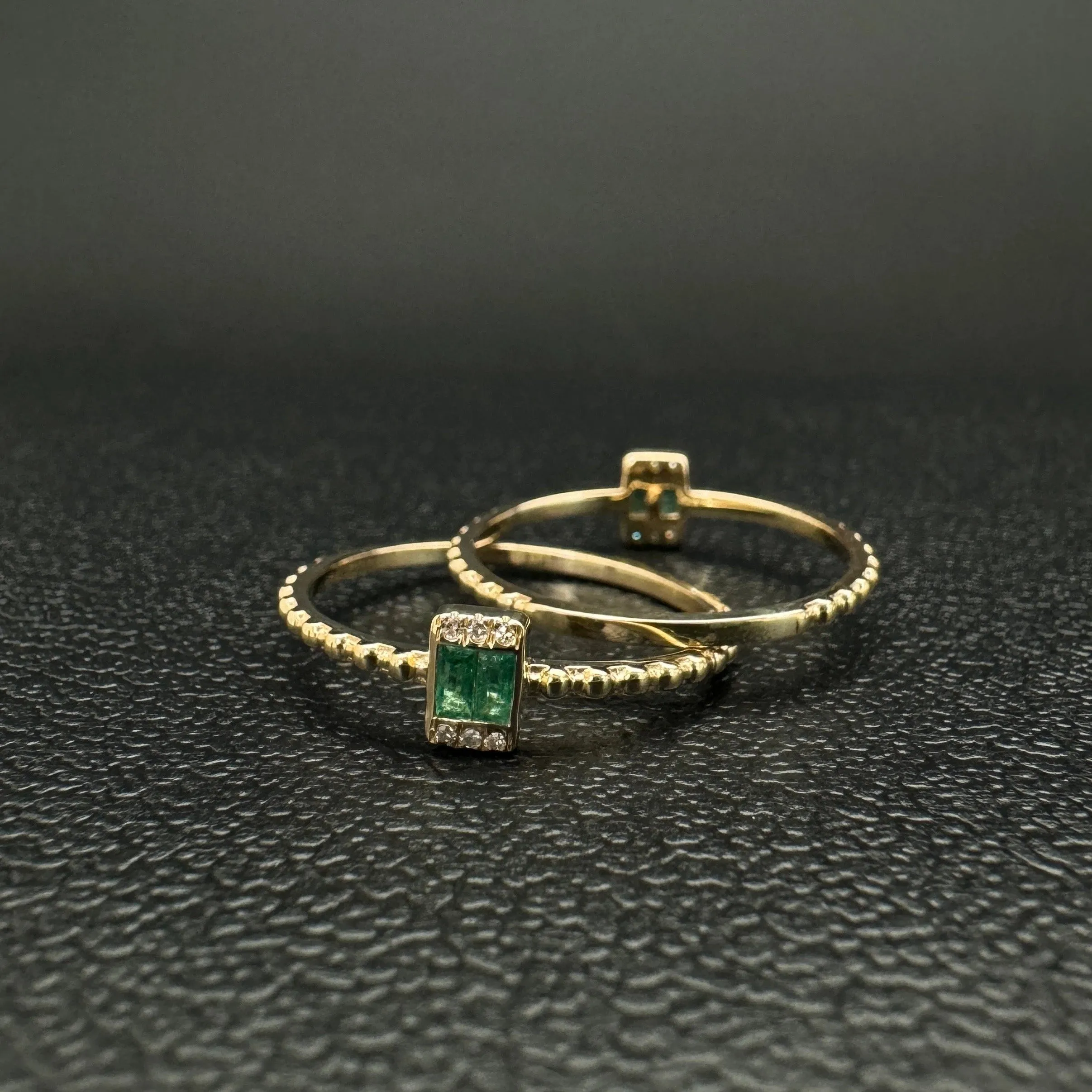Diamond Emerald Ring in US Size 7