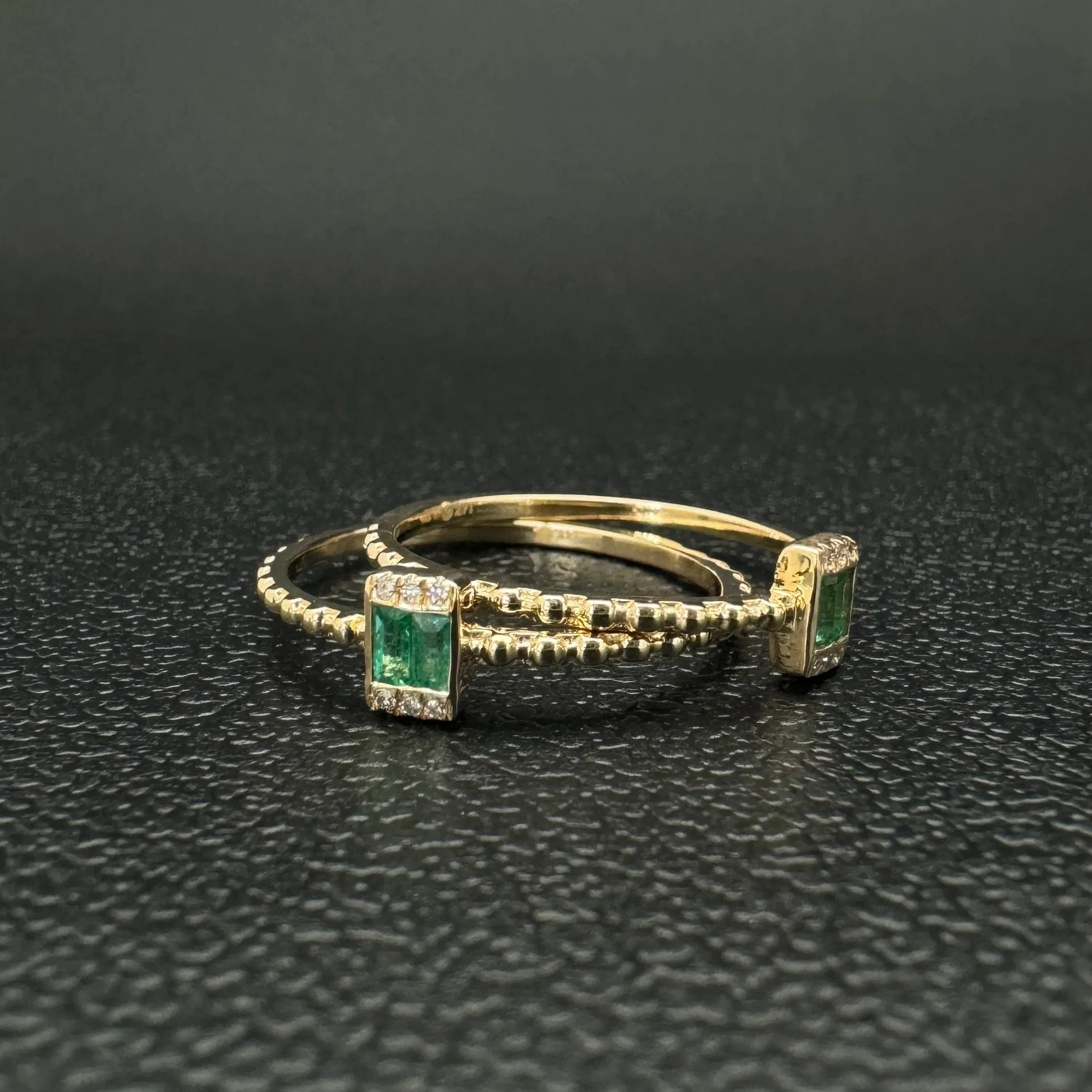 Diamond Emerald Ring in US Size 7