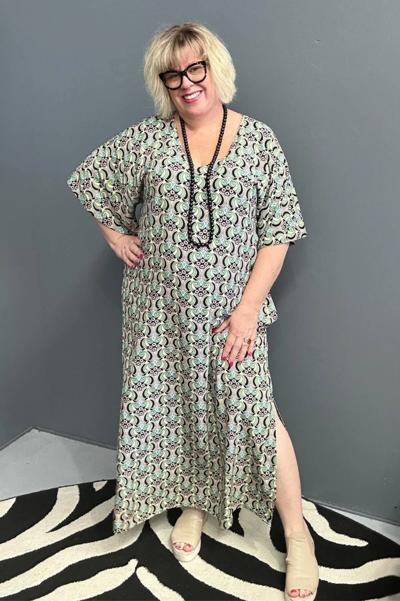 'EBONY' Dress - Mint Swirl
