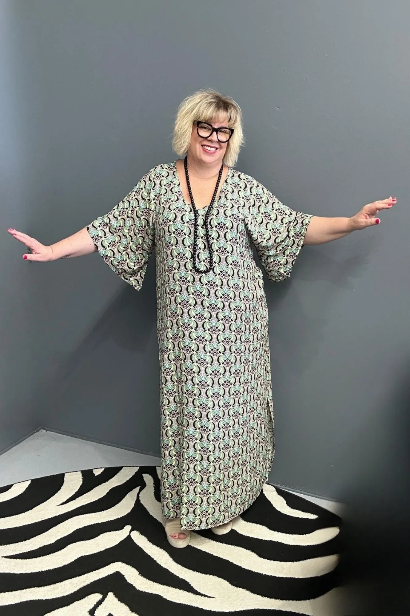 'EBONY' Dress - Mint Swirl
