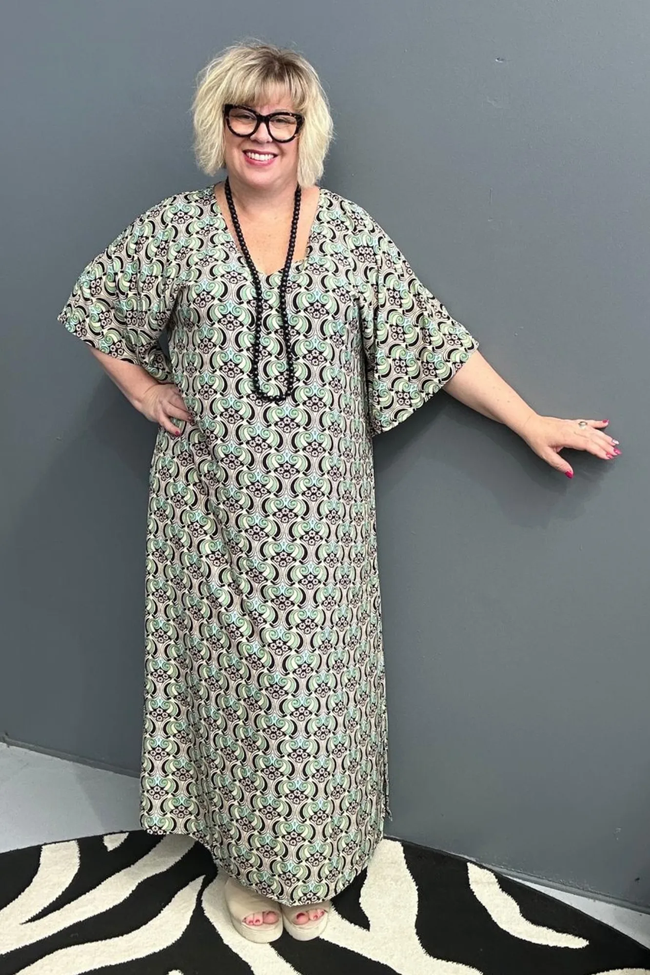 'EBONY' Dress - Mint Swirl