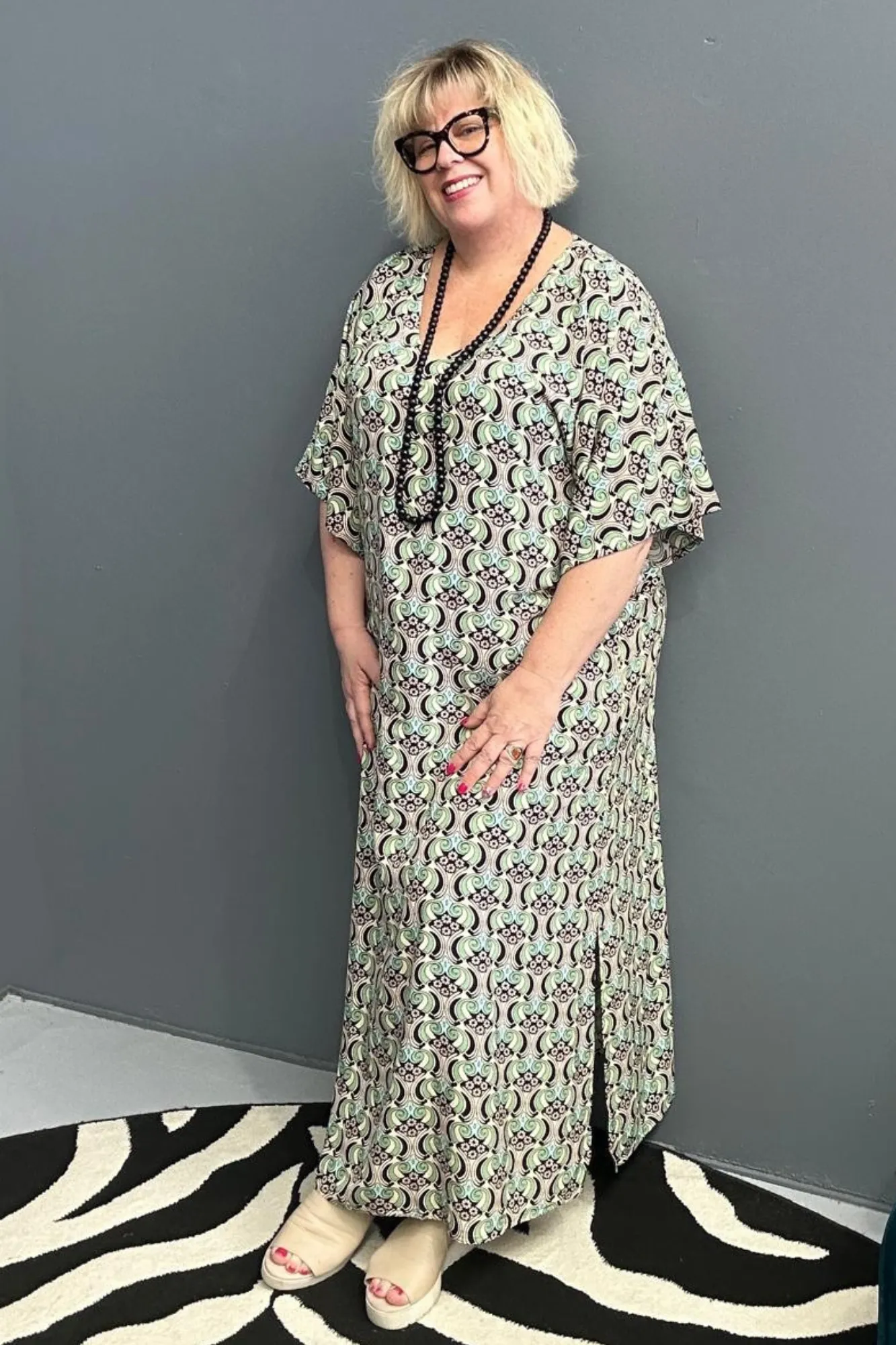 'EBONY' Dress - Mint Swirl