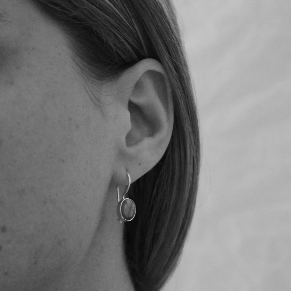 Faceted Oval Gemstone Drop Earrings