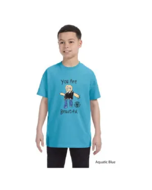 Forging Forward "You Are Beautiful" Full Color T-Shirt - Aquatic Blue - Kids