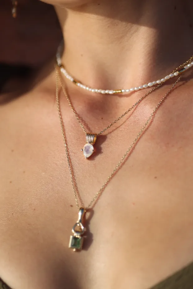 Freya Moonstone Silver Necklace