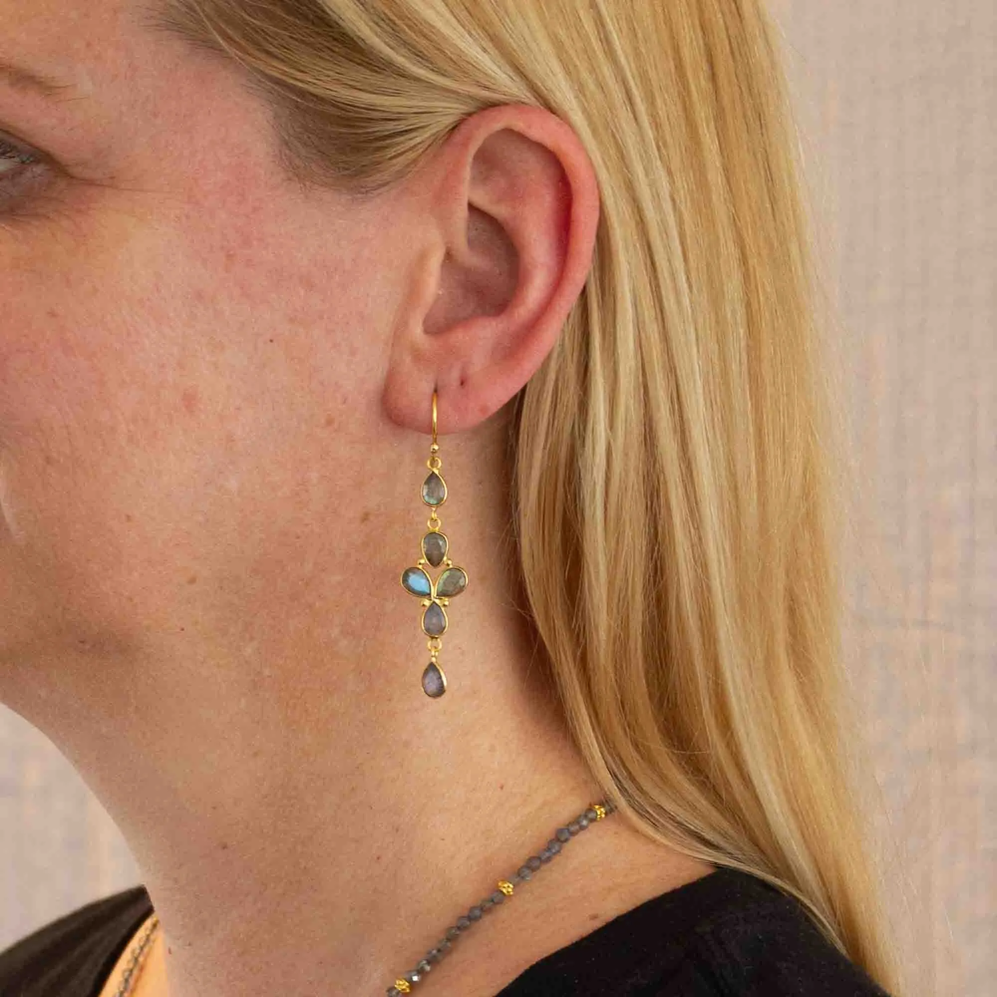 Gemstone and Gold Skye Earrings