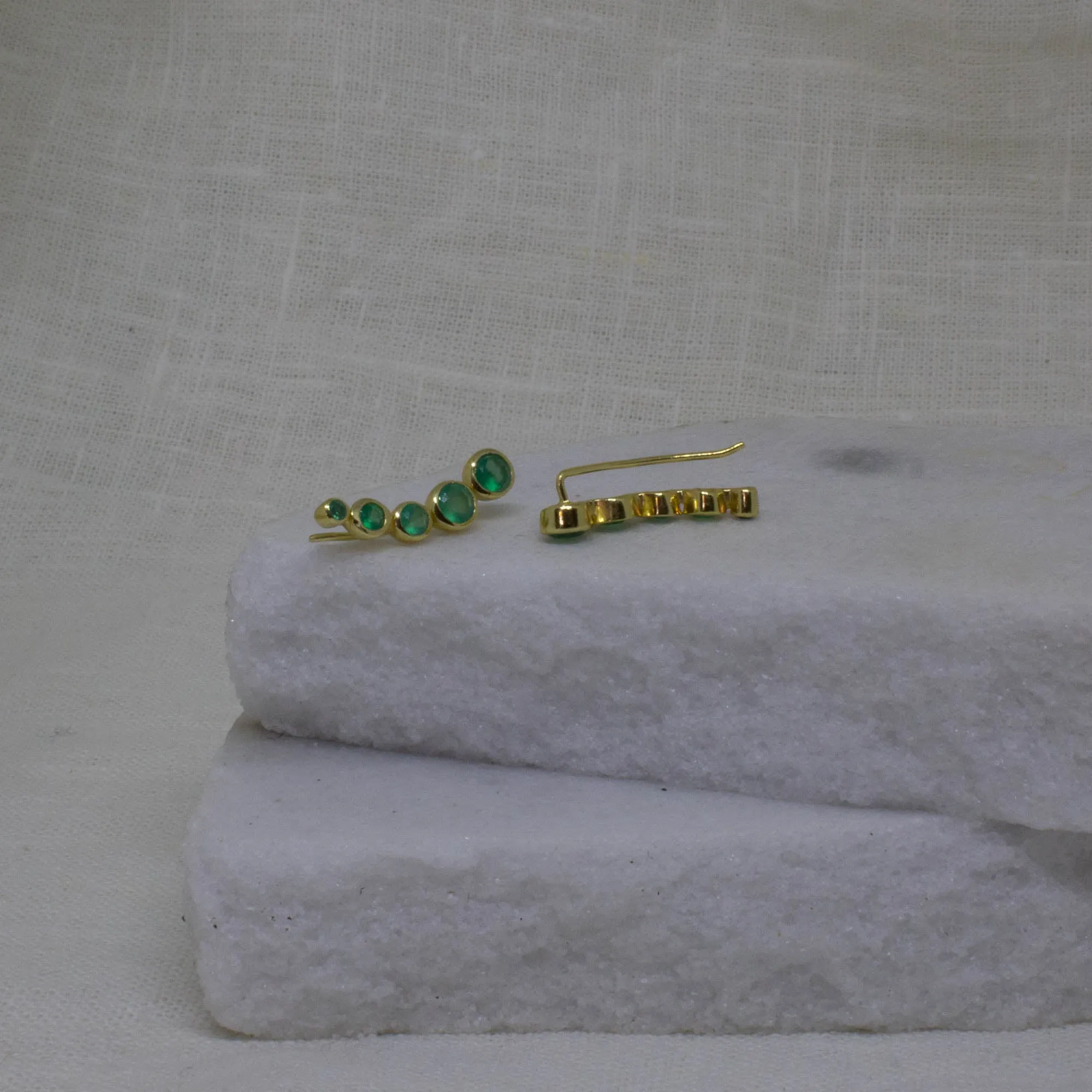 Gemstone Climber Earrings