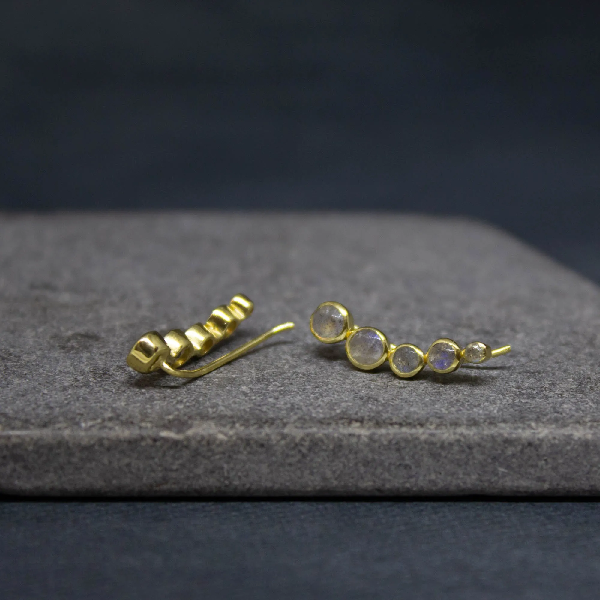Gemstone Climber Earrings