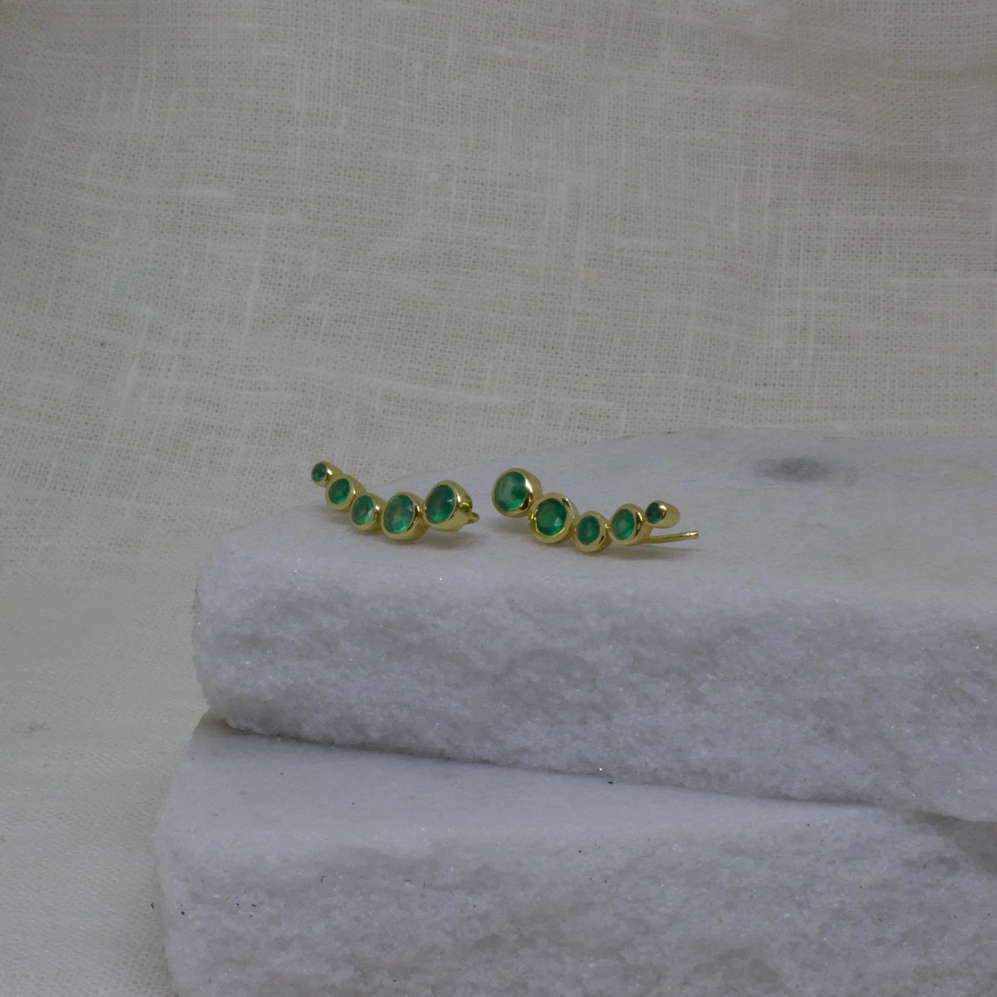Gemstone Climber Earrings