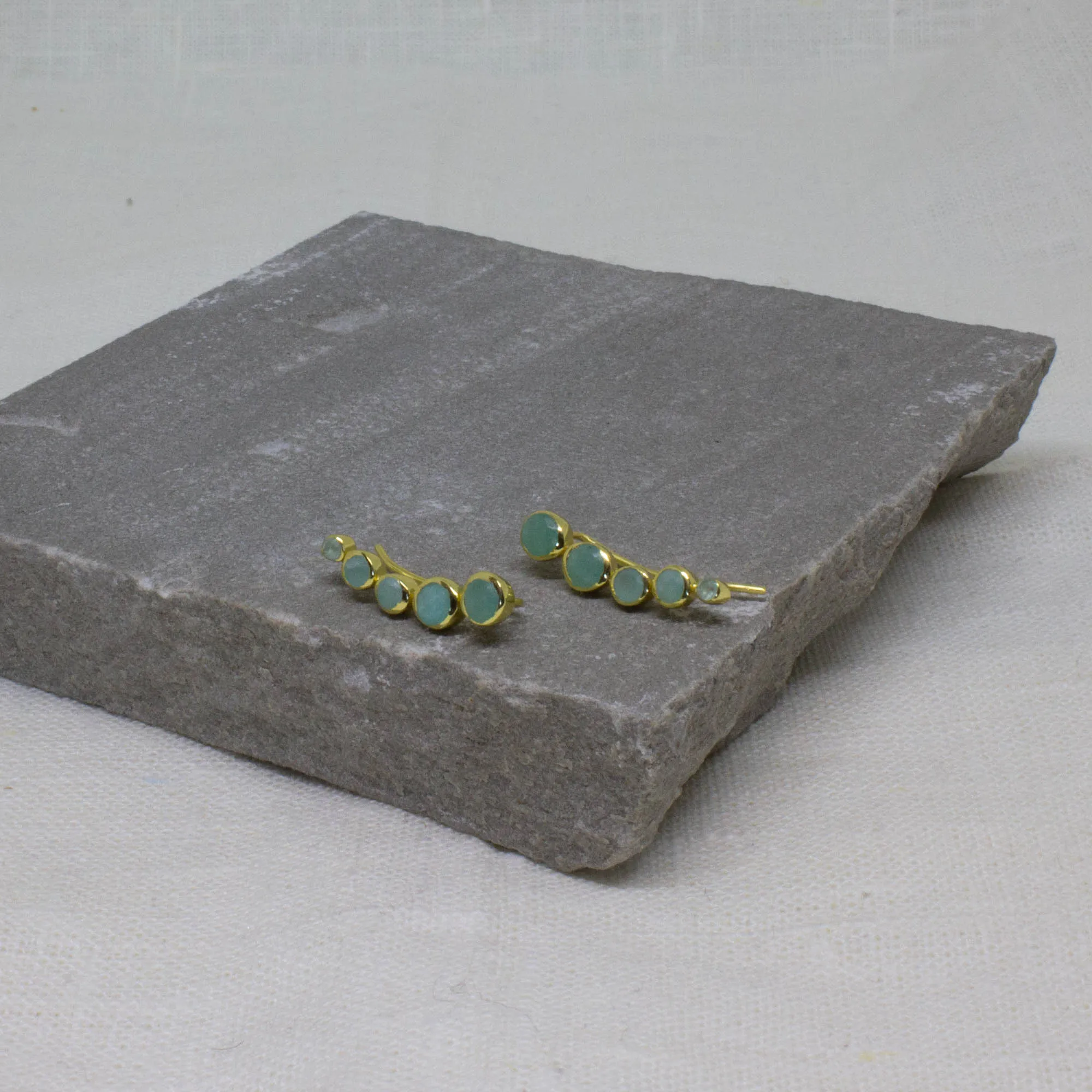 Gemstone Climber Earrings