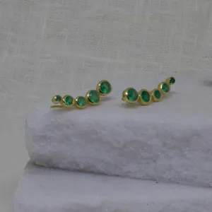 Gemstone Climber Earrings