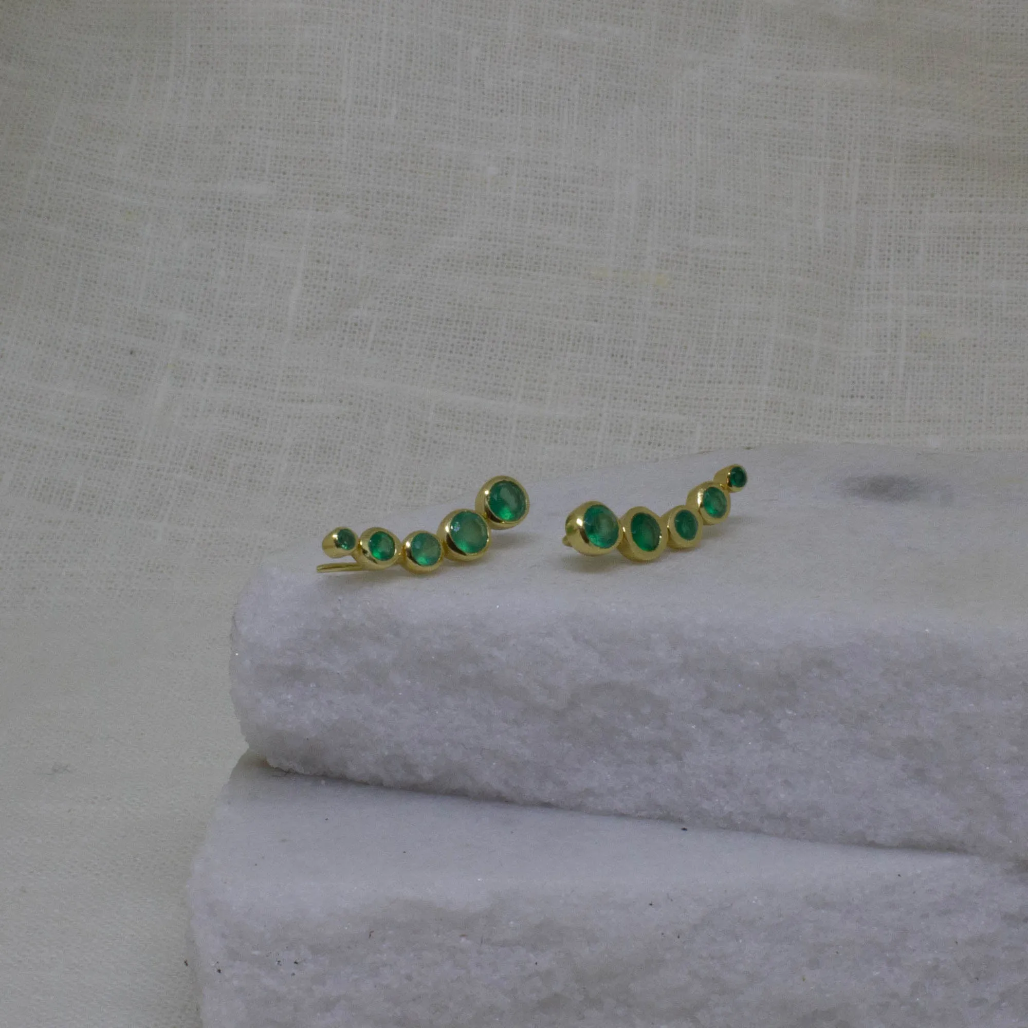 Gemstone Climber Earrings