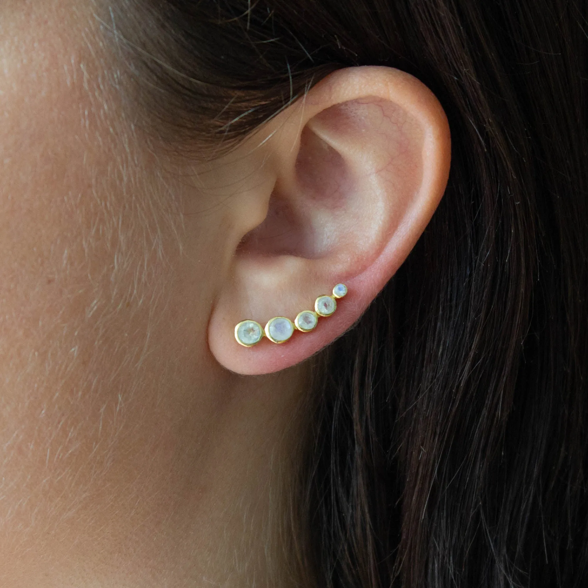 Gemstone Climber Earrings