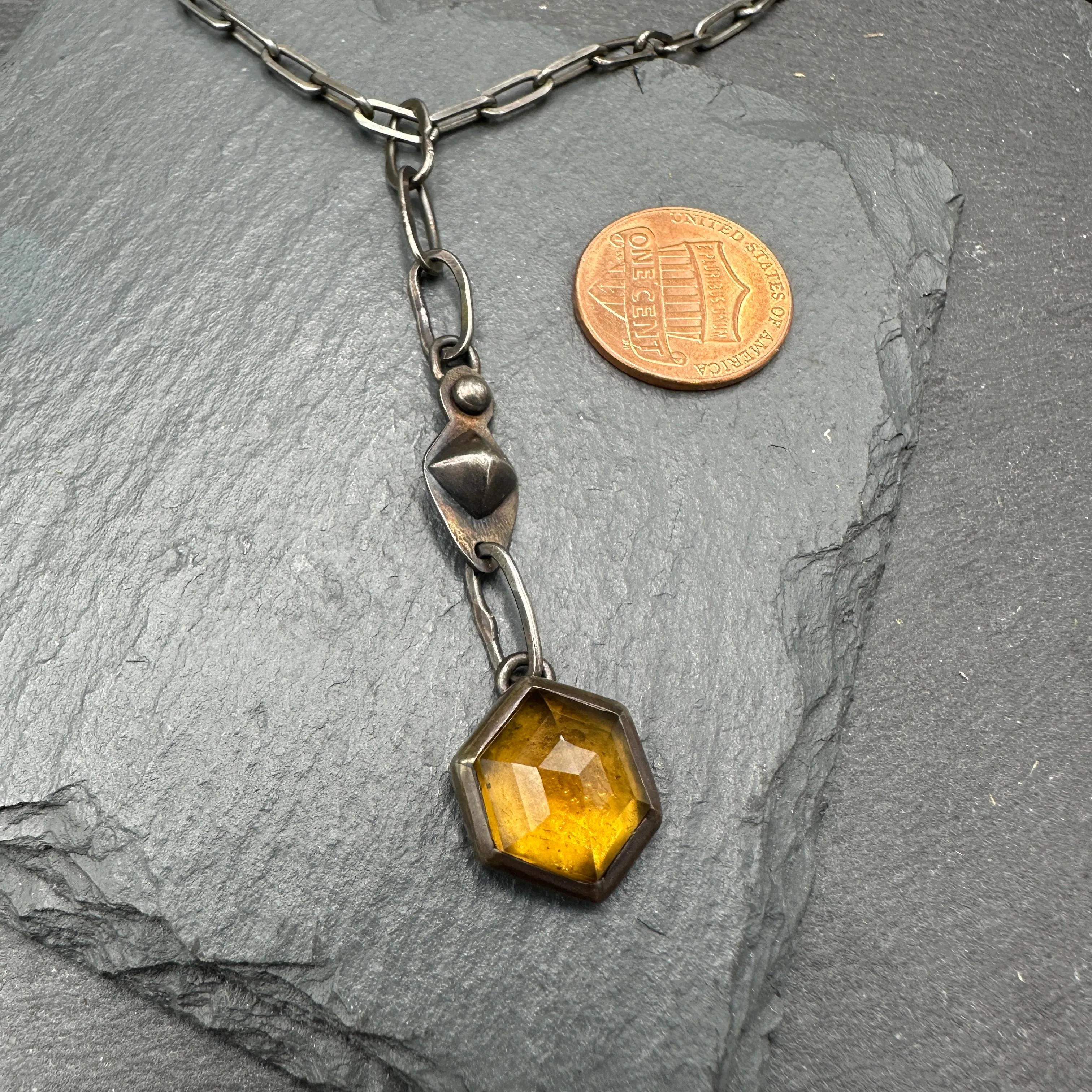 Geometric Citrine Necklace