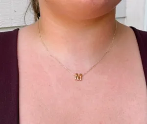 Gold Plated Gloss Slide Initial Necklace