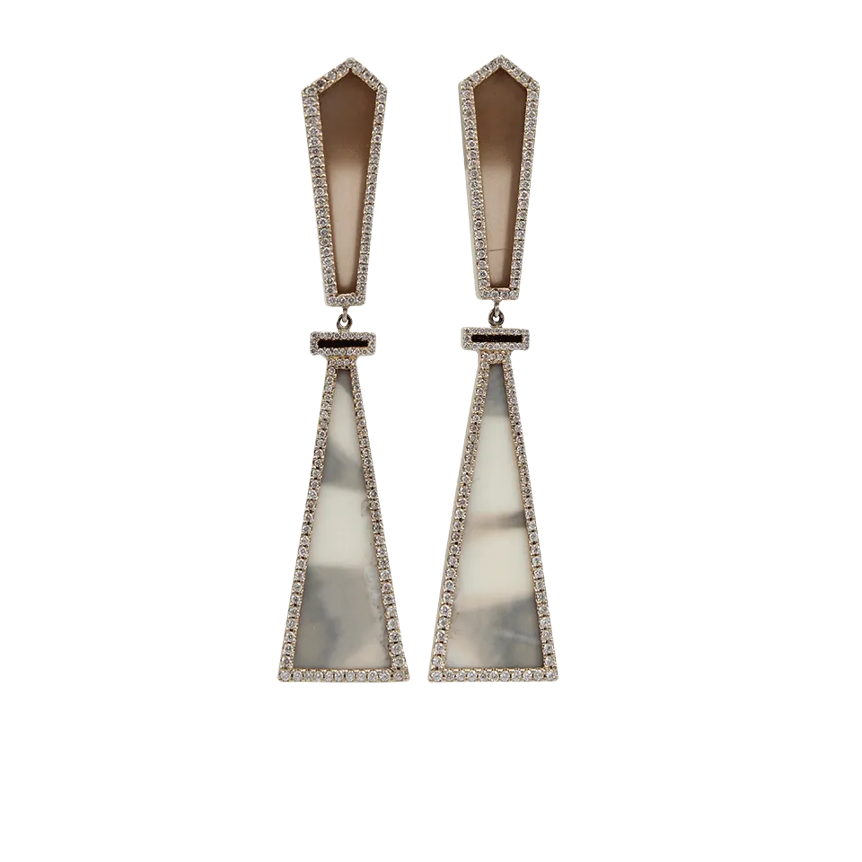 Grey Ombre Fossilized Walrus Earrings