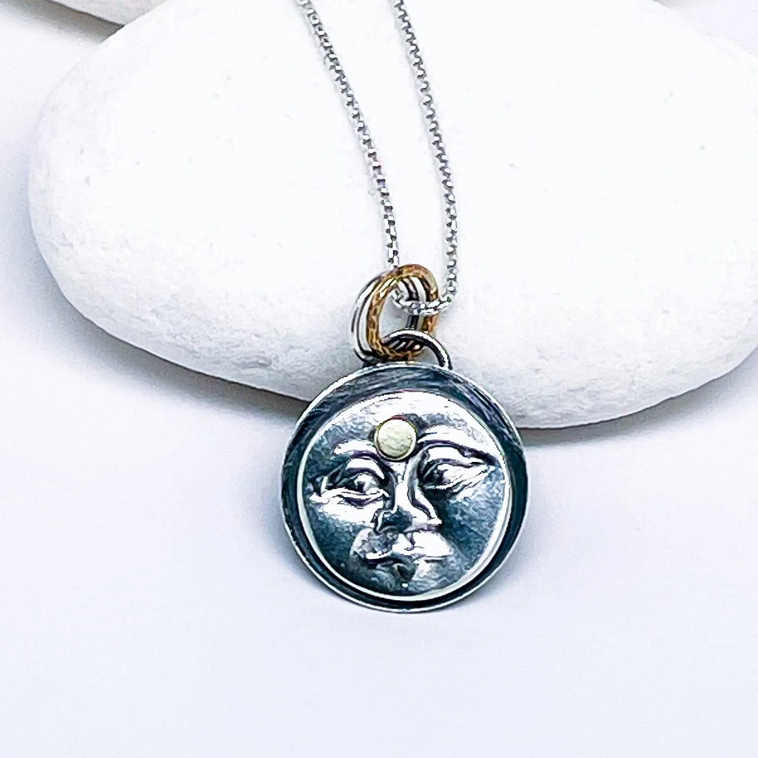 Gunmetal Celestial Necklace - Labradorite and Gold