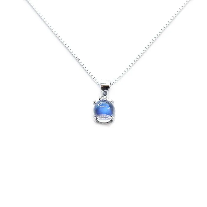 Handmade Clear Moonstone Silver Pendant Necklace Gemstone Jewelry Accessories for Women