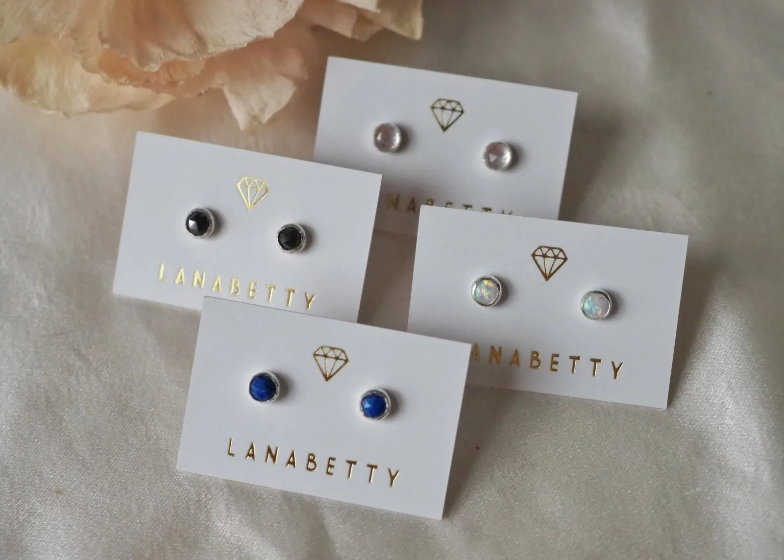 Lyra Gemstone Stud Earrings - 4mm