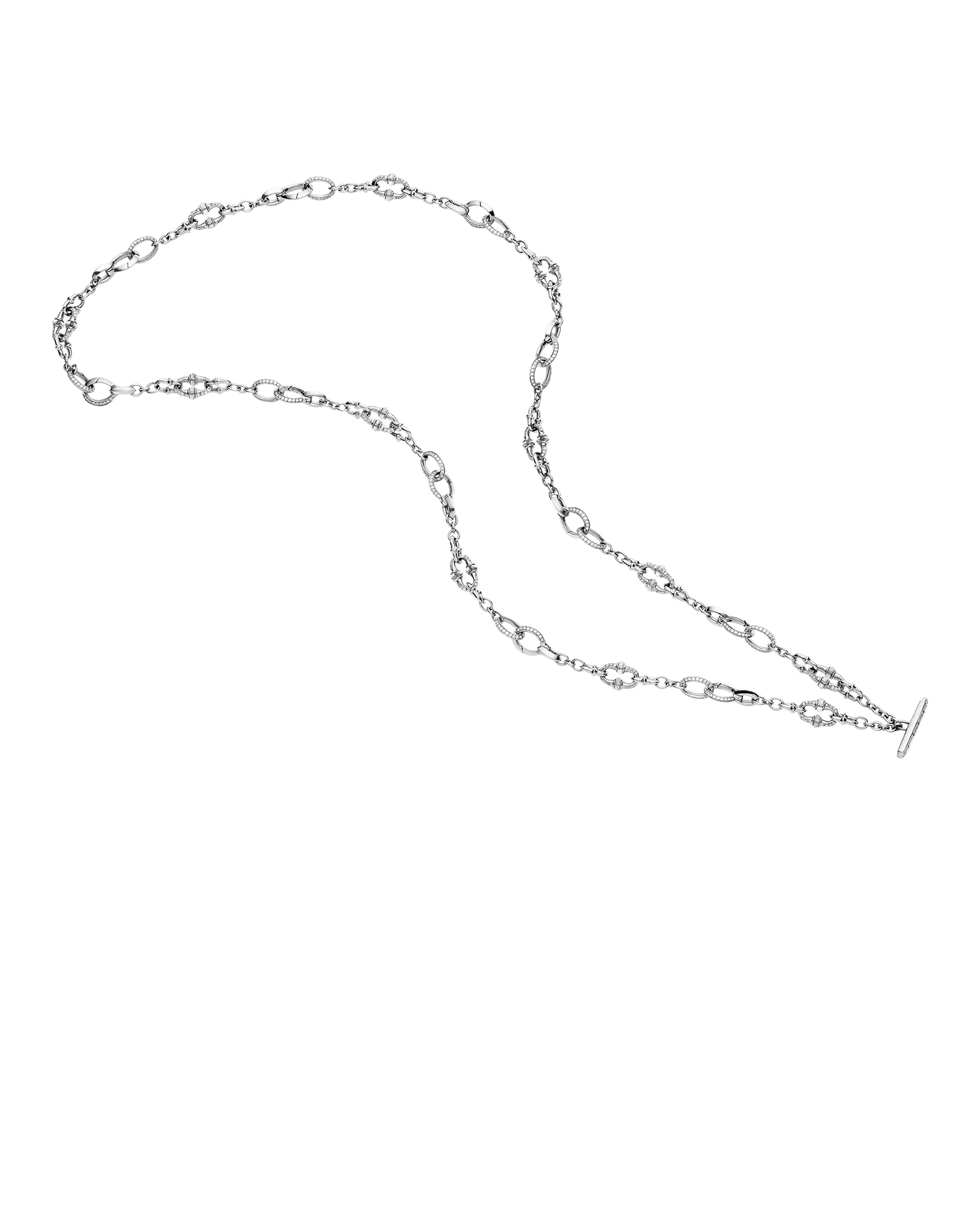 Moonstone Anchored Lavalier Pearl Necklace | 18mm Round Pearl, Moonstone, and White Gold