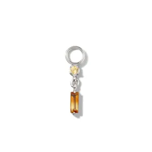Ombre Charm, Citrine, Silver