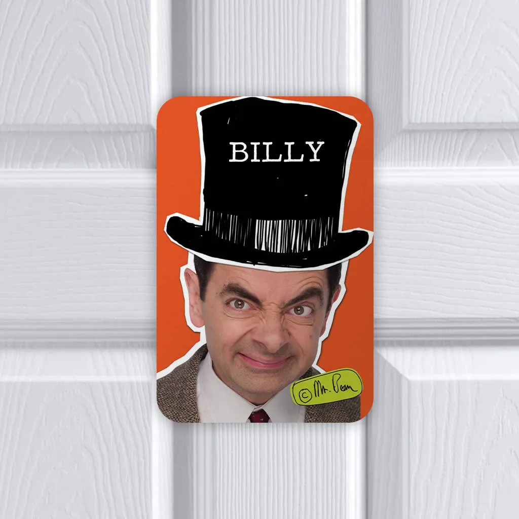 Personalised Mr Bean Tophat Metal Sign