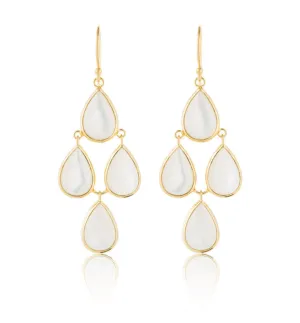 Petal Chandelier, Moonstone, Gold