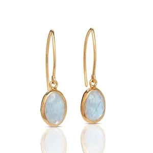 Pulki Earring, Rainbow Moonstone, Gold