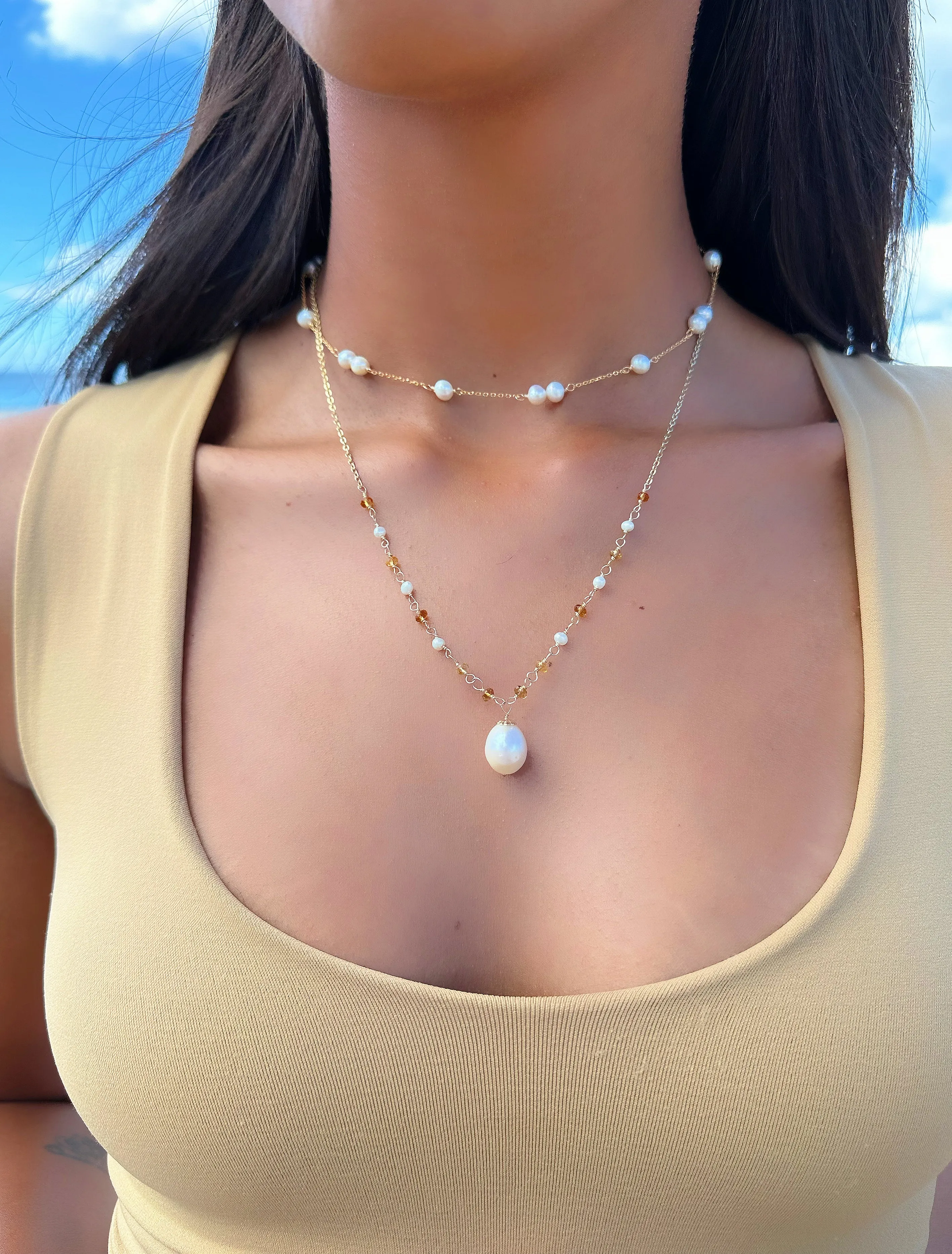 Sun-Kissed Pearl Necklace