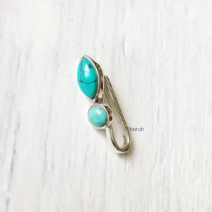 Turquoise Silver Nose Clip