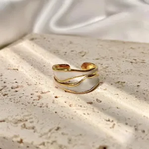 Vintage Gold Color Oil Drip Open Rings Women Luxury Irregular Adjustable Finger Ring New Trendy Wedding Jewelry Gift