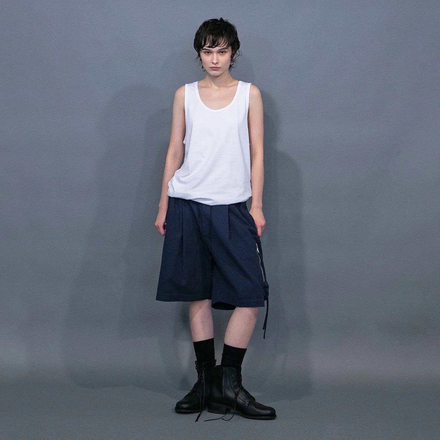WM04-SP251044 COTTON LINEN BIG POCKET SHORT PANTS
