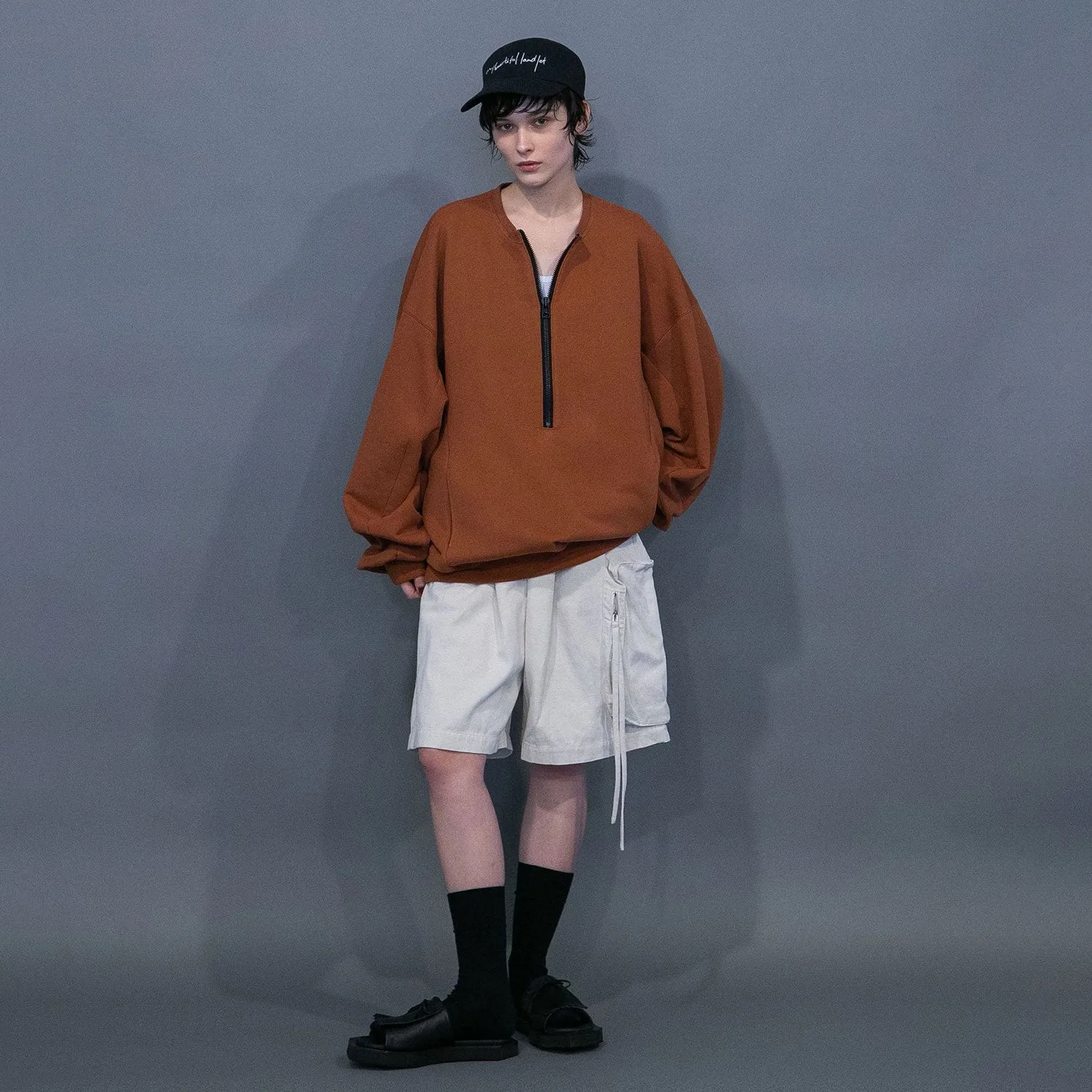 WM04-SP251044 COTTON LINEN BIG POCKET SHORT PANTS
