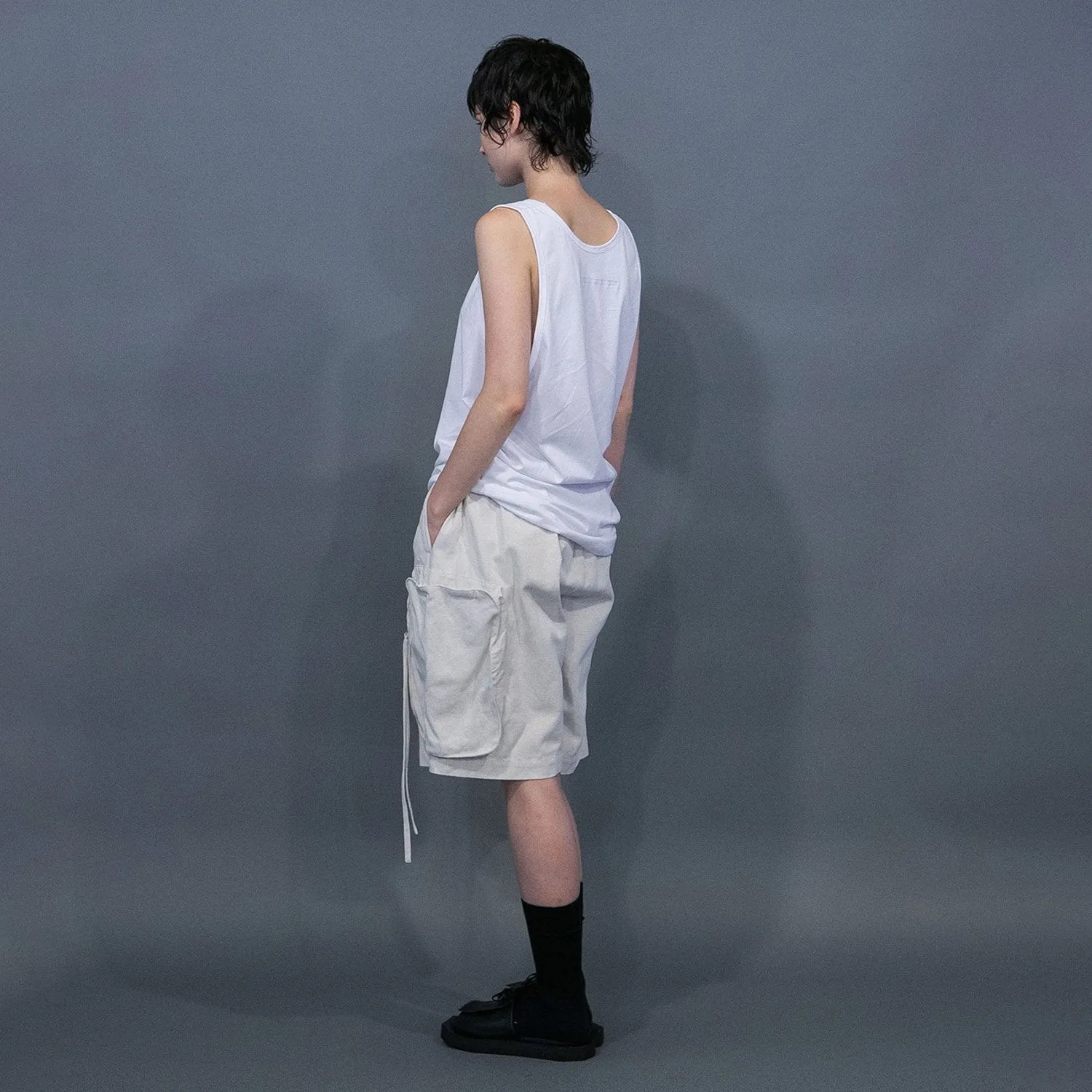 WM04-SP251044 COTTON LINEN BIG POCKET SHORT PANTS
